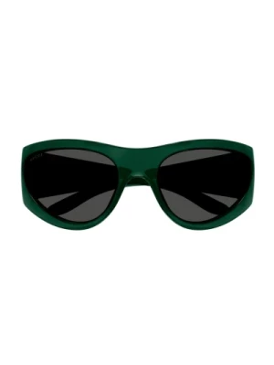 Okulary przeciwsłoneczne z metalową tabliczką z logo Gucci