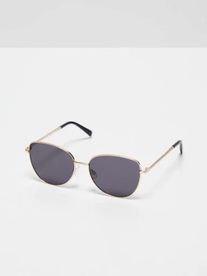 Okulary przeciwsłoneczne z metalowymi złotymi oprawkami Moodo