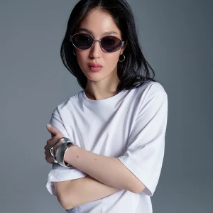 Okulary przeciwsłoneczne z owalnymi szkłami srebrne House