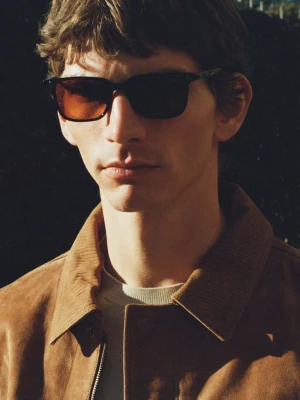 Okulary przeciwsłoneczne z prostokątną oprawką czarny - Mężczyzna - Rozmiar uniwersalny - MANGO MAN