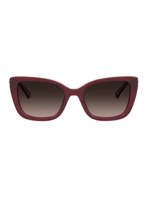 Okulary przeciwsłoneczne z ramką motyla i brązowymi szkłami gradientowymi Love Moschino