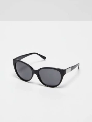 Okulary przeciwsłoneczne z zaokrąglonymi szkłami - czarne Moodo