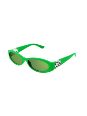 Okulary przeciwsłoneczne z zieloną oprawą i szkłami Gucci