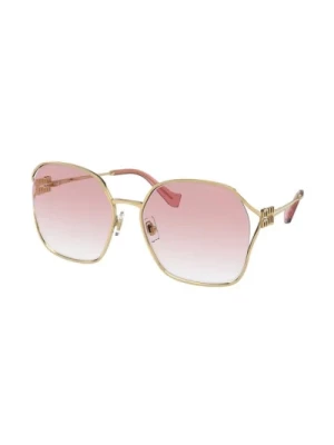 Okulary przeciwsłoneczne z Złotą Ramką i Stylem 52Ws Miu Miu