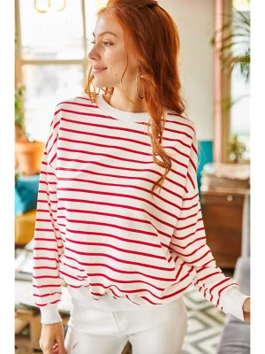 Olalook Bluza w kolorze biało-czerwonym rozmiar: L