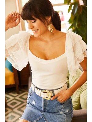 Olalook Bluzka w kolorze białym rozmiar: M