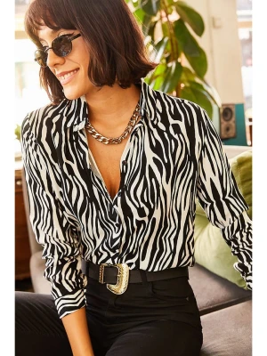 Olalook Bluzka w kolorze czarno-białym rozmiar: M
