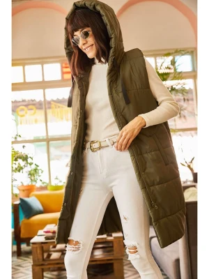 Olalook Kamizelka pikowana w kolorze khaki rozmiar: S