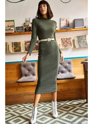 Olalook Sukienka dzianinowa w kolorze khaki rozmiar: onesize