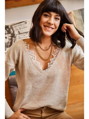 Olalook Sweter w kolorze beżowym rozmiar: onesize