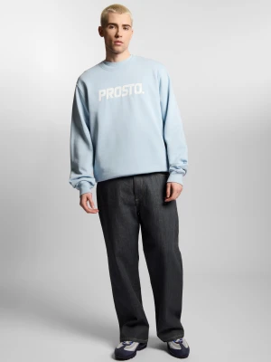 Old Logo bluza bez kaptura regular męska jasnoniebieska Klasyk