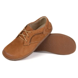Olivier Barefoot Damskie minimalistyczne buty skórzane 1082 brąz nubuk brązowe