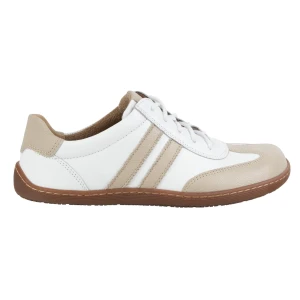 Olivier Buty Barefoot damskie skórzane minimalistyczne 1287 białe z beżem sneakersy