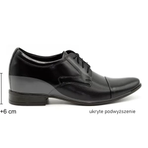 Olivier Buty męskie wizytowe P10 podwyższające czarne