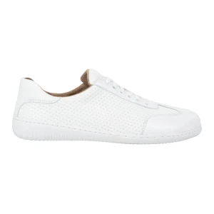 Olivier Półbuty męskie barefoot skórzane minimalistyczne model 0742WK tłoczone białe