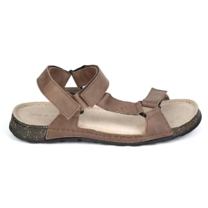 Olivier Sandały męskie skórzane Wasak 0243W khaki beżowy