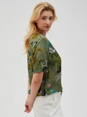 Oliwkowa koszula wiskozowa Moodo