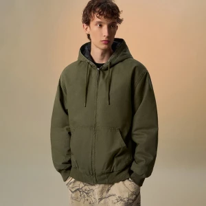 Oliwkowa kurtka z kapturem House
