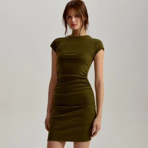 Zdjęcie produktu Oliwkowa sukienka mini bodycone w prążki House