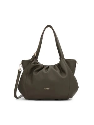 Oliwkowa torebka o luźnym zaokrąglonym fasonie Kazar