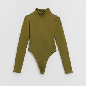 Oliwkowe body ULTRAFLEX z długim rękawem i zamkiem House