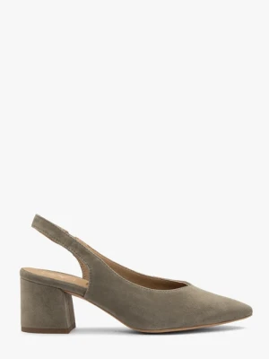 Oliwkowe czółenka damskie slingback Ryłko