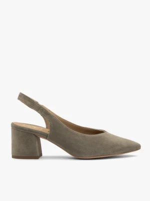 Oliwkowe czółenka damskie slingback Ryłko
