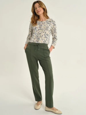 Oliwkowe spodnie z dresowej dzianiny Greenpoint