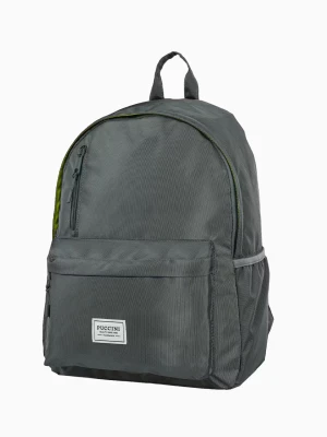 Oliwkowy młodzieżowy plecak z neonową podszewką Puccini