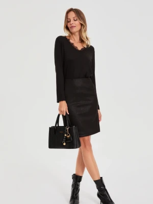 Ołówkowa spódnica czarna Moodo