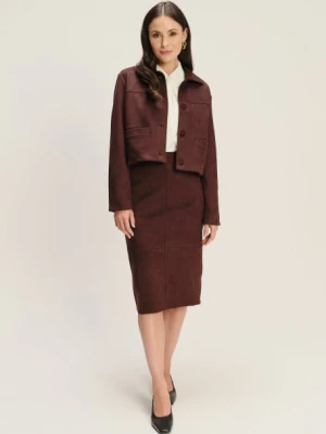 Ołówkowa spódnica w kolorze czekoladowym Greenpoint