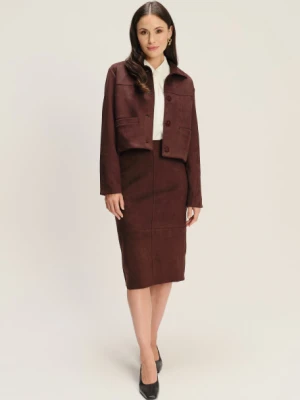 Ołówkowa spódnica w kolorze czekoladowym Greenpoint
