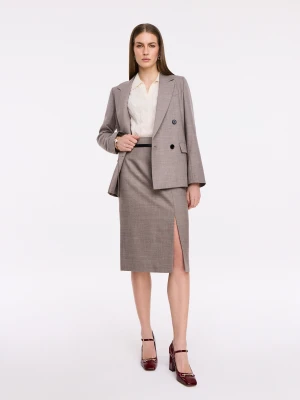 Ołówkowa spódnica w kolorze taupe TARANKO