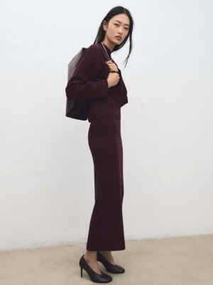 Ołówkowa spódnica z dzianiny winny - Kobieta - - MANGO