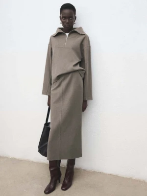 Ołówkowa spódnica z rozcięciem średni brązowy - Kobieta - - MANGO