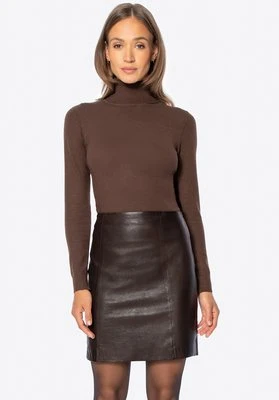Ołówkowa spódnica ze skóry naturalnej brązowa Wittchen