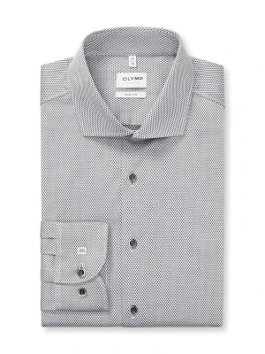 OLYMP Koszula "Level 5" - Body fit - w kolorze biało-czarnym rozmiar: 39