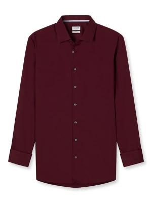 OLYMP Koszula "Level 5" - Body fit - w kolorze bordowym rozmiar: 39