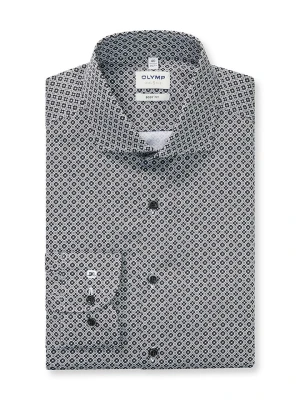 OLYMP Koszula "Level 5" - Body fit - w kolorze czarno-białym rozmiar: 44