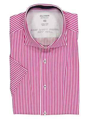 OLYMP Koszula "Level 5" - Body fit - w kolorze różowo-białym rozmiar: 38