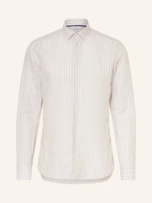 Olymp Koszula Level Five Body Fit Z Dodatkiem Lnu beige