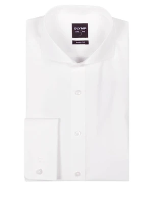 Olymp Koszula Level Five Body Fit Z Wywijanym Mankietem weiss