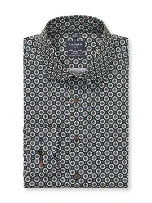 OLYMP Koszula "Luxor" - Modern fit - w kolorze biało-zielonym rozmiar: 41