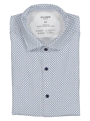 OLYMP Koszula "No 6" - Super Slim - w kolorze błękitno-biało-granatowym rozmiar: 41