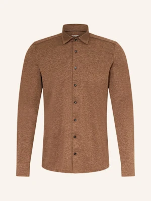 Olymp Koszula Z Dżerseju Level Five 24/Seven Body Fit braun