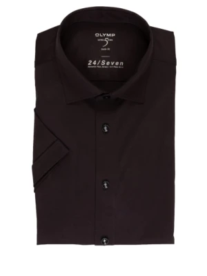 Olymp Koszula Z Krótkim Rękawem Level Five 24/Seven Body Fit schwarz