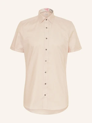 Olymp Koszula Z Krótkim Rękawem Level Five Body Fit beige