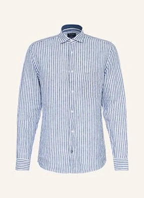 Olymp Koszula Z Lnu Casual Regular Fit blau