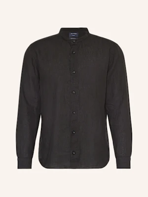 Olymp Koszula Z Lnu Casual Regular Fit Ze Stójką schwarz