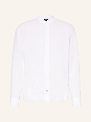 Olymp Koszula Z Lnu Casual Regular Fit Ze Stójką weiss